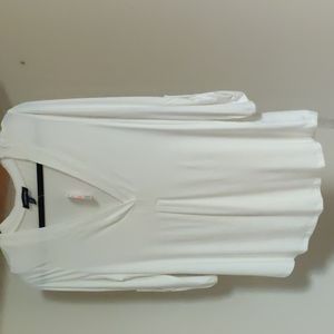 White 3/4 sleeve Henley top. Size medium